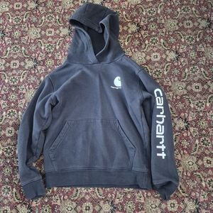 Carhartt Dark Gray Hoodie with White Logo